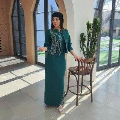 پیراهن مهمانی زنانه کرپ vi مدل ماکسی مجلسی گیشا