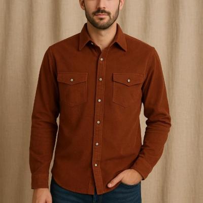 پیراهن مخمل کبریتی مردانه