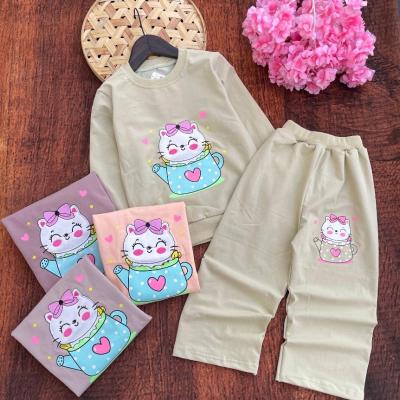 ست بچه گانه بلوز و شلوار دخترانه گربه