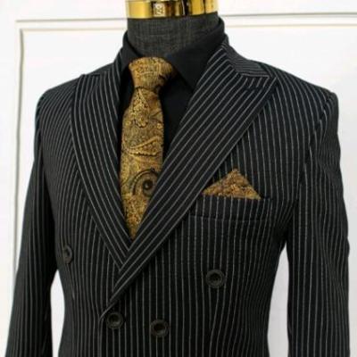 کت و شلوار دبل برست دیپلمات مردانه گاردین کش ترک مشکی سایز46تا56