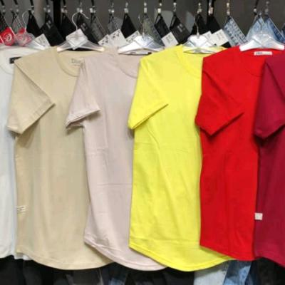 تیشرت مردانه آستین پاکتی پایین هلالی نخ پنبه سایز لارج تا سه ایکس لارج