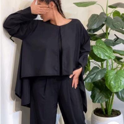 مانتو اسپرت زنانه کرپ مدل جلو تک پیله وپشت بلند