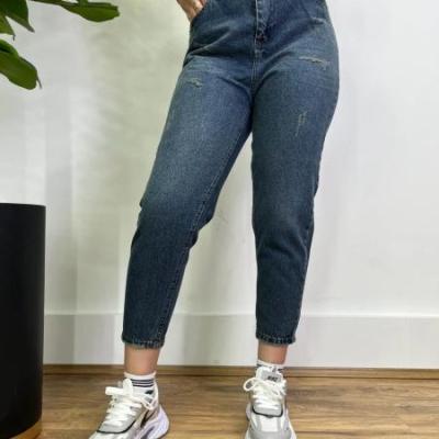 شلوار مام فیت گازوئیلی پارچه ترک قد 90