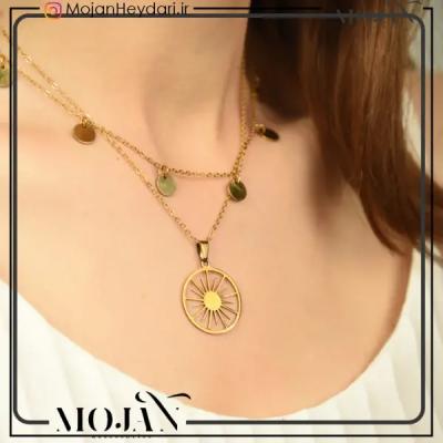 گردنبند استیل خورشید و دایره ای کد1111