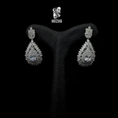 گوشواره جواهری نقره کد:gn1027