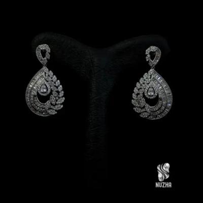 گوشواره جواهری نقره کدgn1029