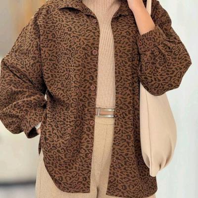 مانتو اسپرت زنانه پشمی برند ویرا مدل مانتو پلنگی پاییزه