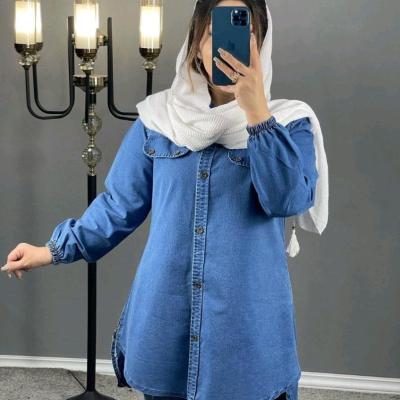 شومیز مانتویی جین بغل زیپ