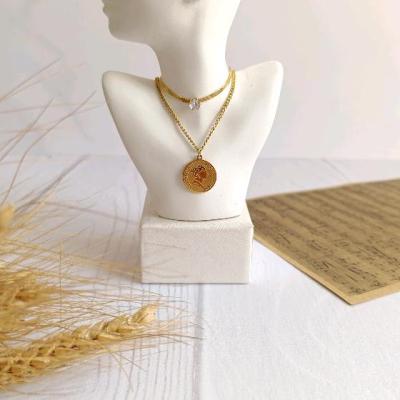 گردنبند استیل دو لاین سکه الیزابت