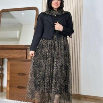 لباس مجلسی سه تیکه کت و دامن و شال