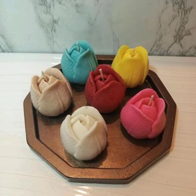 ست 7 تکه سنگی سینی و 6شمع گل لاله