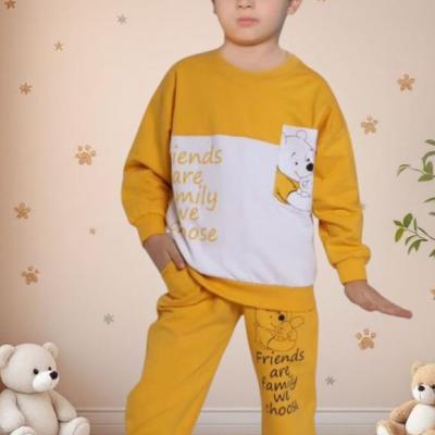 ست بلوز وشلوار دخترانه و پسرانه طرح پو سایز40