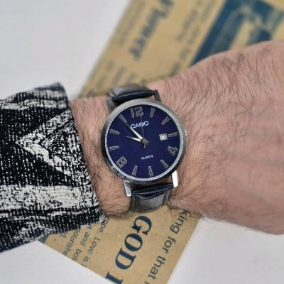 ساعت مچی مردانه کاسیو با بند چرم