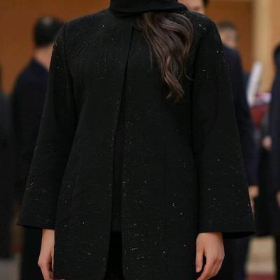 مانتو مجلسی مخمل مدل مانتو کتی مجلسی مخمل ضخیم نگین کاری دیبا