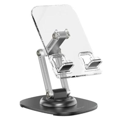 پایه شیشه ای نگهدارنده موبایل و تبلت از برند گرین لاین مدل رومیزی M3-TRANSPARENT