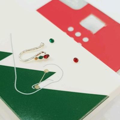 پک سه عددی پیرسینگ بینی نگین دار میخی و انبری ، جنس نقره عیار 925