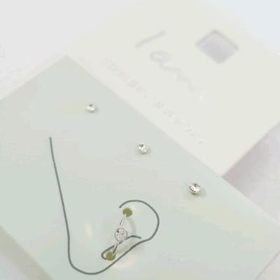 پک چهار عددی پیرسینگ بینی نگین دار جنس نقره عیار925