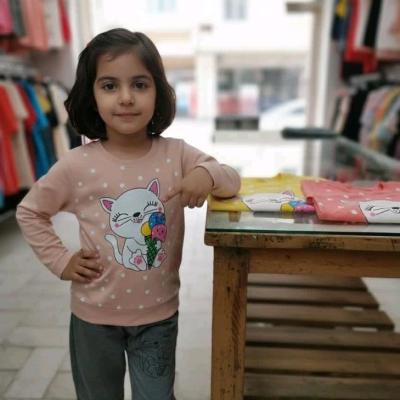 ست بلوز و شلوار دخترانه طرح گربه سایز 35 40 45