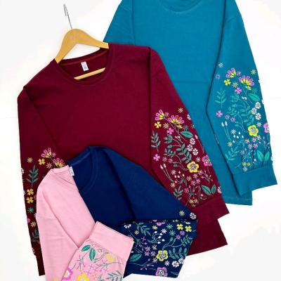 بلوز زنانه سوپر پنبه آستین چاپی فری سایز تا 46