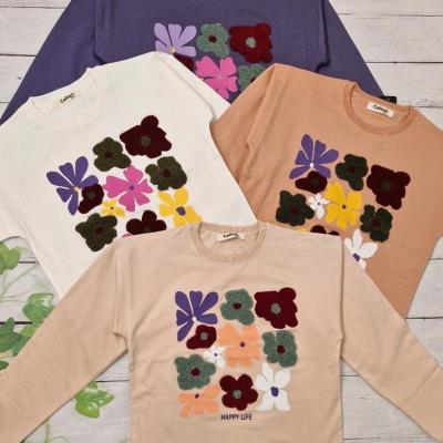 بلوز تک دخترانه گل کاموایی(دورس)