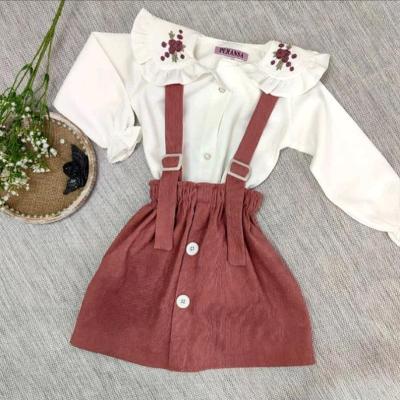 ست بچگانه شومیز و دامن ساس بندی دخترانه