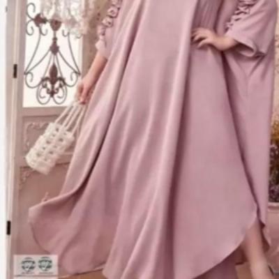 پیراهن روزمره زنانه کرپ کش پیراهن سایز بزرگ زنانه مدل تک رنگ کالباسی