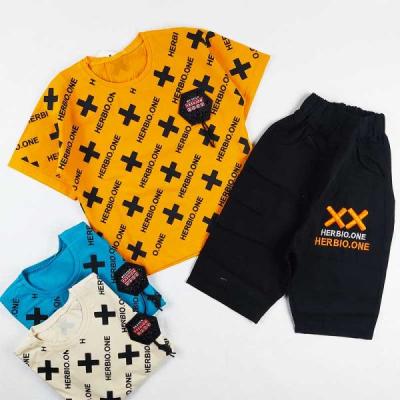 تیشرت و شلوارک کتان پسرانه xx کد 9284