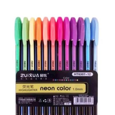 خودکار نئونی هایلایتر بسته 12 عددی