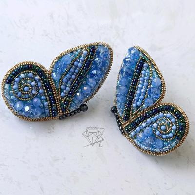 گوشواره ای جواهردوزی پروانه ای