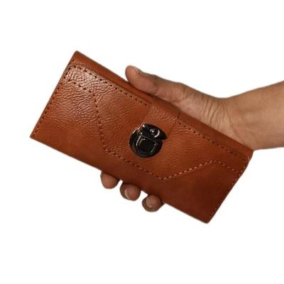 کیف پول و موبایل سه‌لت قفل دار دست‌دوز زنانه و مردانه جادار و شیک