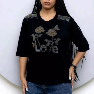 تیشرت مجلسی نگینی گل-155496