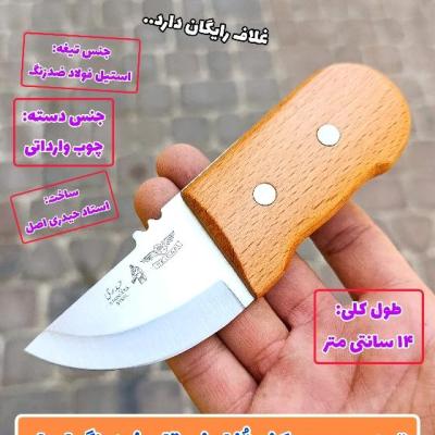 چاقوی تیزی پوست کنی سفارشی فسقلی ضدزنگ اصل زنجان با غلاف رایگان