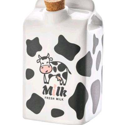 بطری شیر سرامیکی طرح پاکت درب چوب پنبه-156444