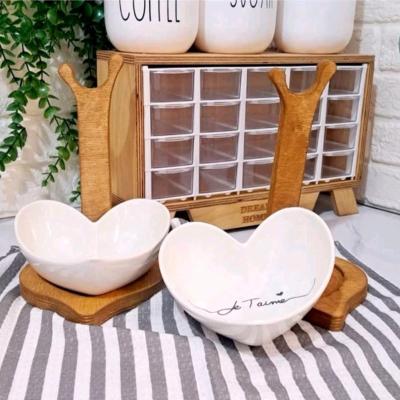 جاقاشقی سرامیکی طرح قلب کنار گازی زیره چوبی