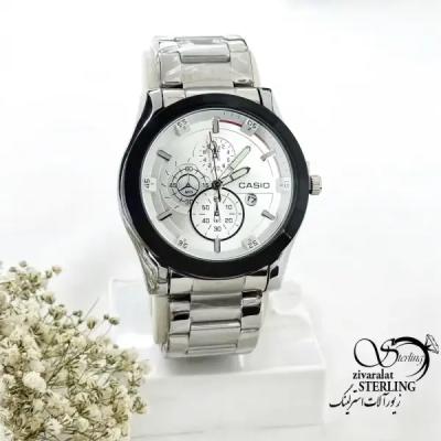ساعت برند CASIO (کاسیو) بند استیل صفحه سفید کد 19981