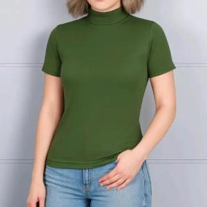 تیشرت سبز دخترانه زنانه یقه 5 سانتی