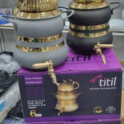 کتری قوری تیتیل 6 لیتری استیل 304 اصل طراحی مدرن و بادوام ارسال پس کرایهb