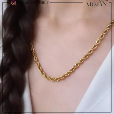 زنجیرطنابی 3ml طلایی کد102