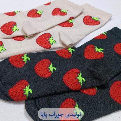 جوراب دخترانه پک 6عددی توت فرنگی