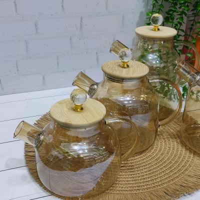 قوری پیرکس شامپاین درب بامبو الماسی 1500 میل