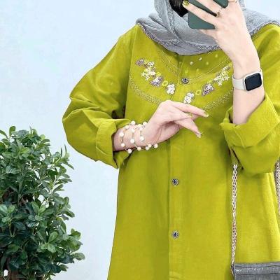 مانتو الیاف طبیعی مدل گلبانو