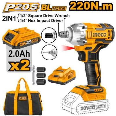 بکس + پیچ گوشتی شارژی براشلس اینکو مدل CIWLI20208