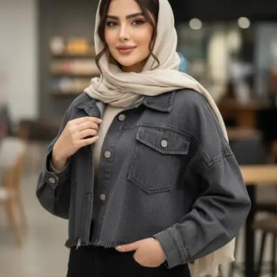 کت کراپ جین ذغالی