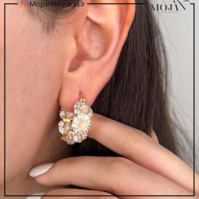 گوشواره صدفی مشابه طلا کد: sg482