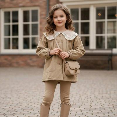 پالتو کتان کجراه دخترانه داخل پشمی