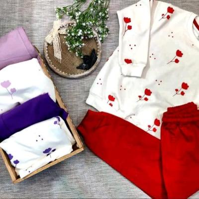 ست بچگانه بلوز و شلوار دخترانه دورس پنبه مدل گل لاله