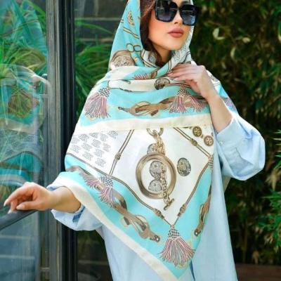 روسری ابریشم توییل مجلسی، قواره 130، V451