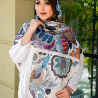 روسری ابریشم توییل مجلسی ، قواره 130، کد V453