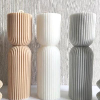 شمع استوانه ای دو تکه شیاردار