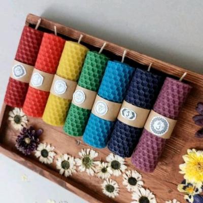شمع موم عسلی طرح 7 چاکرا